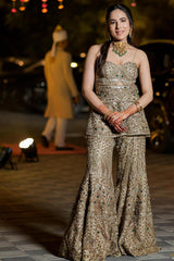 Antique Gold Sharara Set