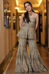 Antique Gold Sharara Set