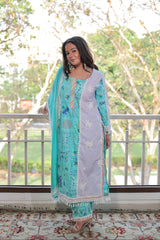 Aqua Bloom Kurta Set