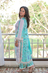 Aqua Bloom Kurta Set