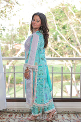 Aqua Bloom Kurta Set
