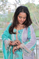 Aqua Bloom Kurta Set