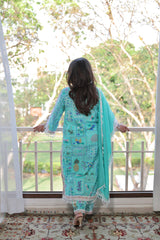 Aqua Bloom Kurta Set