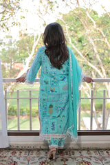 Aqua Bloom Kurta Set