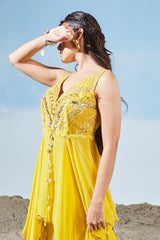 Yellow Fantasy Sharara set