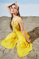 Yellow Fantasy Sharara set