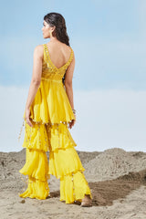 Yellow Fantasy Sharara set