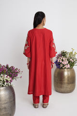 Laal Bootedaar Kurta Set