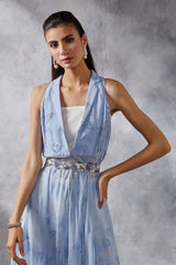 Ivory Co-ord Set with Belted Cape