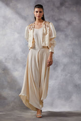 Beige Jumpsuit with Shrug