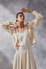 Beige Jumpsuit with Shrug