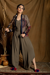 Bohemian Gray Jumpsuit with Jacket