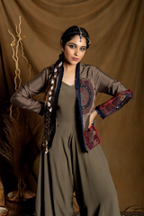 Bohemian Gray Jumpsuit with Jacket