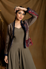 Bohemian Gray Jumpsuit with Jacket