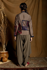 Bohemian Gray Jumpsuit with Jacket