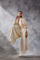 Beige Jumpsuit with Shrug