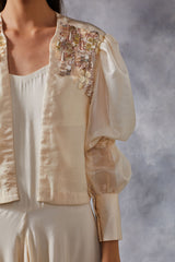 Beige Jumpsuit with Shrug