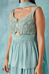 Aqua Peplum & Lehenga Set