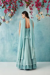 Aqua Peplum & Lehenga Set