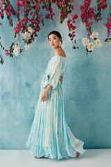 Oceanic Botched Dye Belted Dress