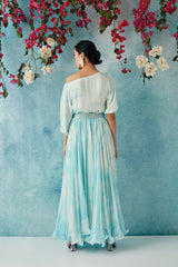 Oceanic Botched Dye Belted Dress