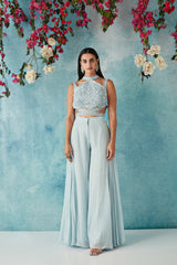 Oceanic Blue Sharara Set