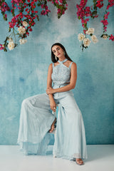 Oceanic Blue Sharara Set