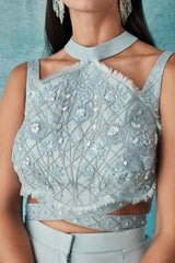 Oceanic Blue Sharara Set