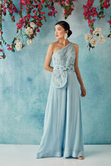 Oceanic Rendezvous Belted Jumpsuit