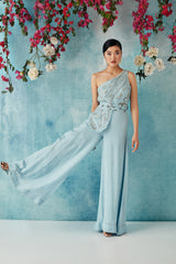 Oceanic Rendezvous Belted Jumpsuit