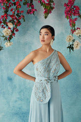 Oceanic Rendezvous Belted Jumpsuit