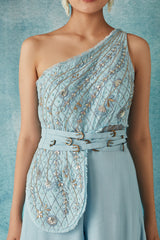 Oceanic Rendezvous Belted Jumpsuit