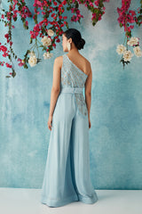 Oceanic Rendezvous Belted Jumpsuit