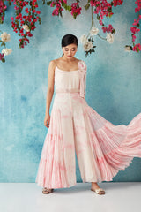 Flamingo Pink Botched Dye Jumpsuit and Shrug