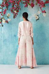 Flamingo Pink Botched Dye Jumpsuit and Shrug