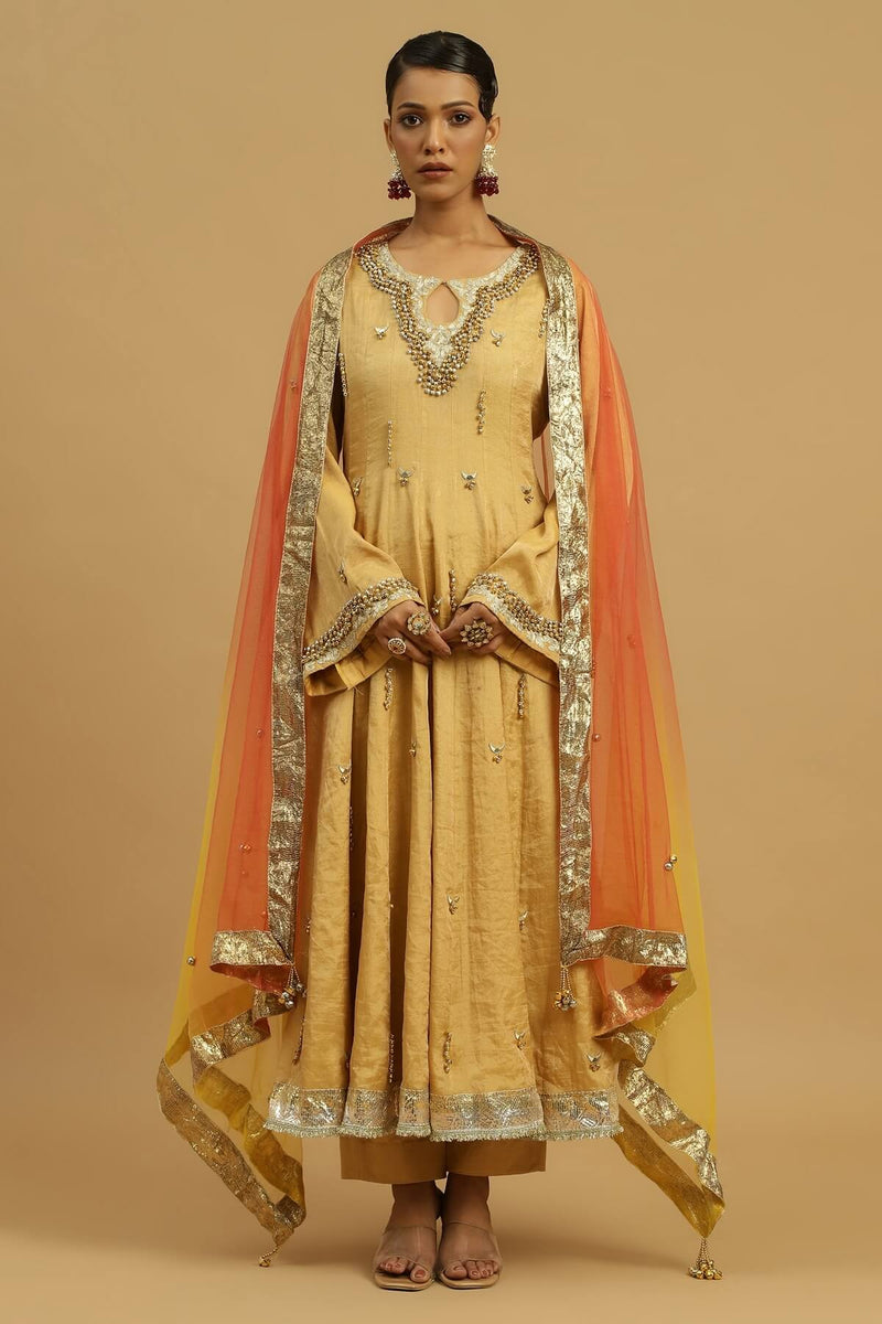 Sunehri Anarkali set