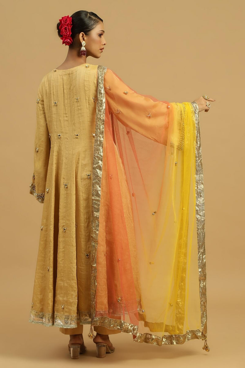 Sunehri Anarkali set