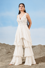 Ivory Fantasy Sharara Set
