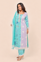Aqua Bloom Kurta Set