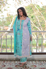 Aqua Bloom Kurta Set