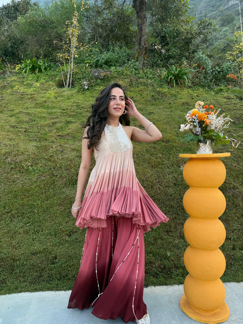 Ruby Rosé Sharara Set