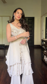 Ivory Fantasy Sharara Set
