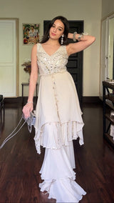 Ivory Fantasy Sharara Set