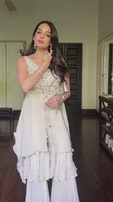 Ivory Fantasy Sharara Set