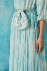 Oceanic Botched Dye Belted Dress